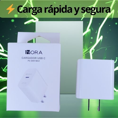 🔌⚡ Cubo PowerCharge PD 20W Tipo-C | Carga Turbo al Instante ⚡